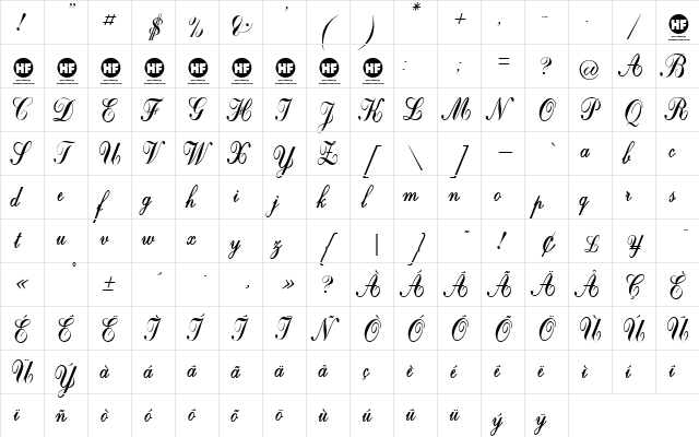 Crystal symphony  Personal use only Regular  glyph index