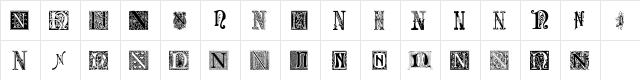 Ornamental Initials N Regular  glyph index