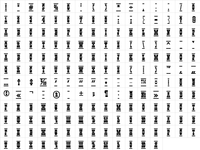 a_GildiaTitulDcFrGr Bold  glyph index