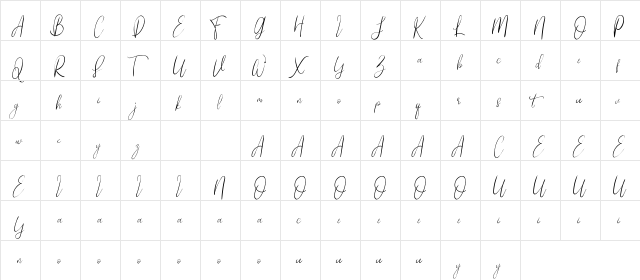 My Illutions Demo Regular  glyph index