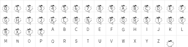 BJF Thread Regular  glyph index