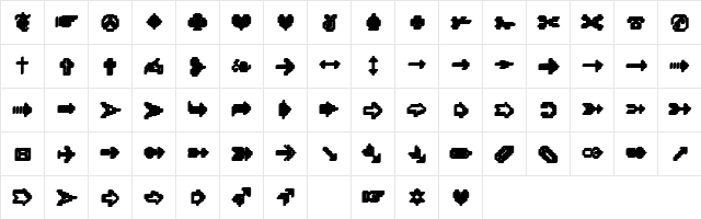 XRough19 Becker Regular  glyph index