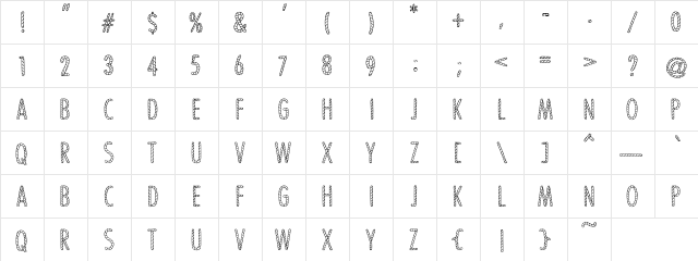 PC Candy Stripes Regular  glyph index