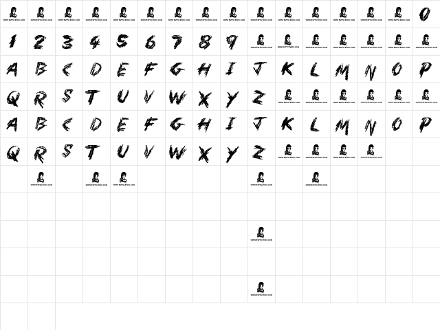 Mother In Law Regular  glyph index
