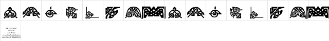 KR Keltic Four Regular  glyph index
