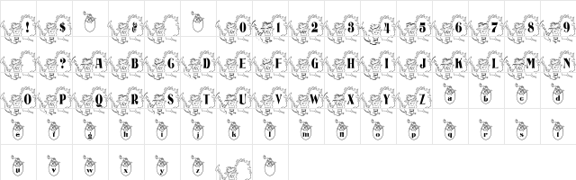 BJF Dragons Regular  glyph index