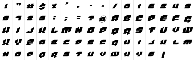 VanHelsing Regular  glyph index