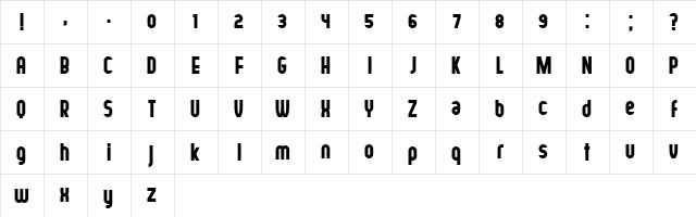 Hofmann Regular  glyph index