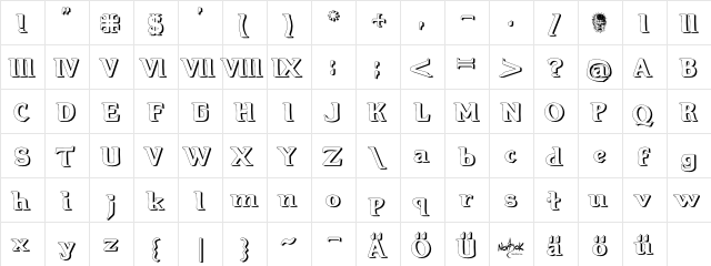 Hellraiser3 Shadow Shadow  glyph index