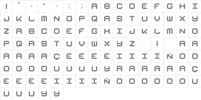 Bend Regular  glyph index