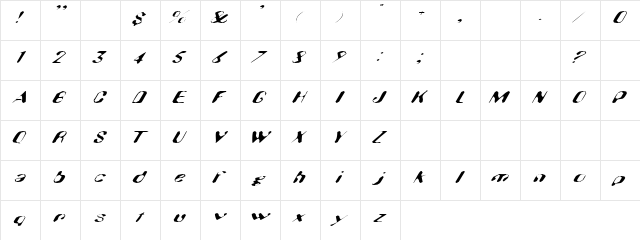Firozz Regular  glyph index