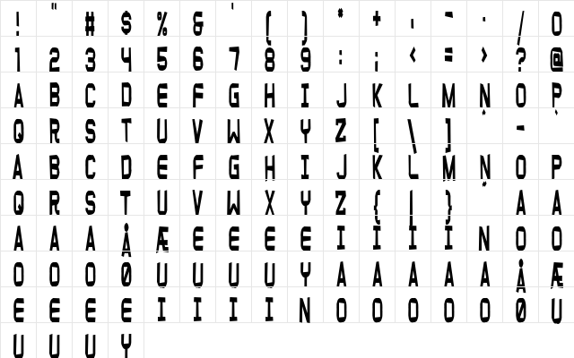 Funny farm soft Regular  glyph index