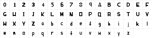 New Font Regular  glyph index