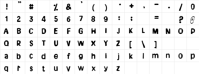 My Dream Regular  glyph index