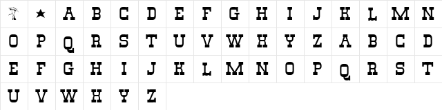 *Lucky Luke* Regular  glyph index