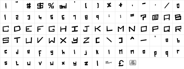 Box Clever Regular  glyph index