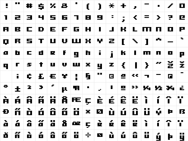 hooge 05_63 Regular  glyph index