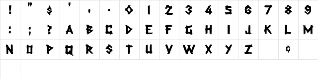 Talkin 2 Regular  glyph index