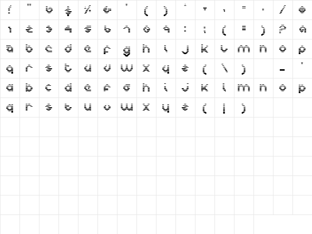 Charlie's Angles Gradient Gradient  glyph index