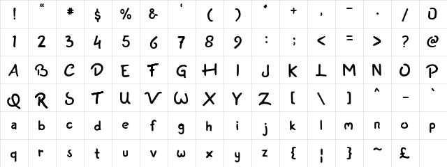 Ribchess Regular  glyph index