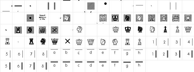 Chess Mediaeval Regular  glyph index