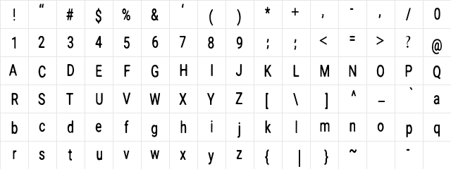 Ratoon Land Regular  glyph index