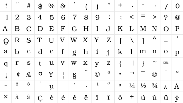 KacstDecorative KacstDecorative  glyph index