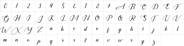 highbury Regular  glyph index