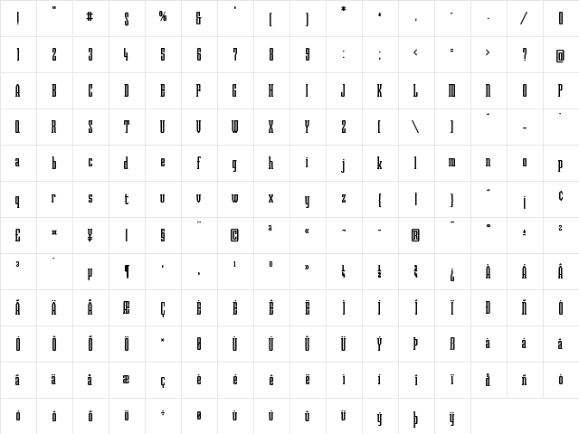 Prometheus (Basic Set) Regular  glyph index