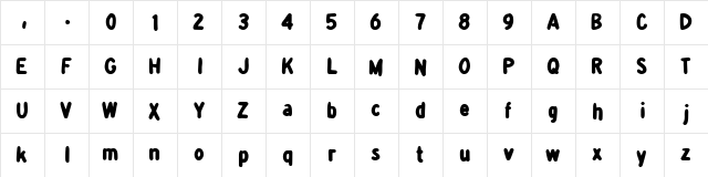 detourDork Regular  glyph index