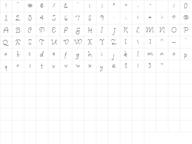 CK Nostalgia Regular  glyph index
