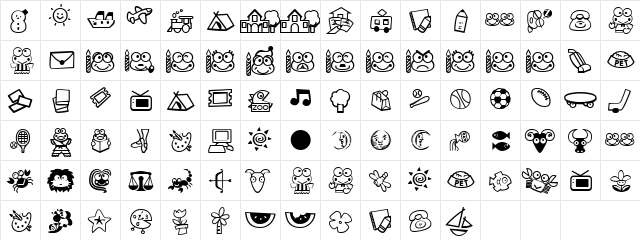 Kids Network Regular  glyph index