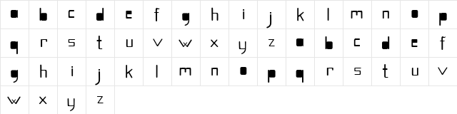 Quirky Regular  glyph index
