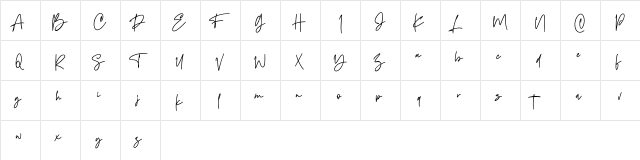 Charmeleon Free Regular  glyph index