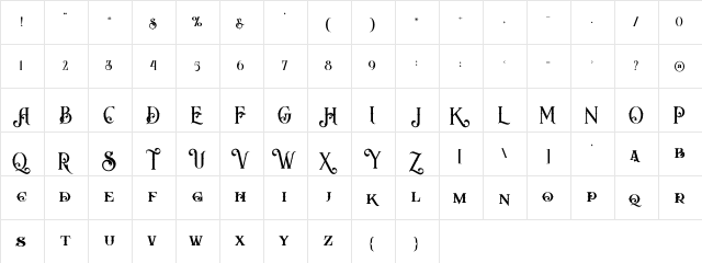Arbatosh Regular Regular  glyph index
