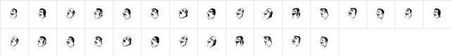 Mustachos Regular  glyph index
