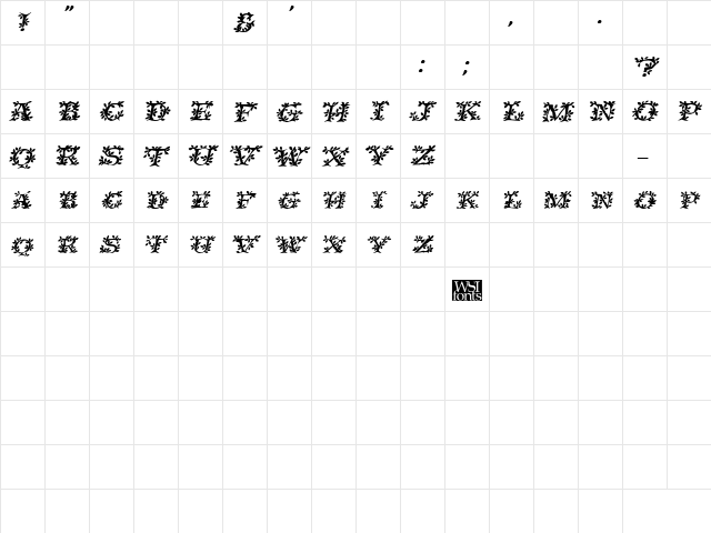 IvyDisplayCaps Bold Italic  glyph index