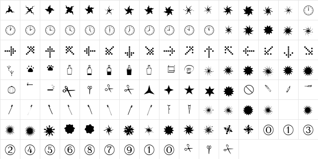 XIngDingLeftover Regular  glyph index