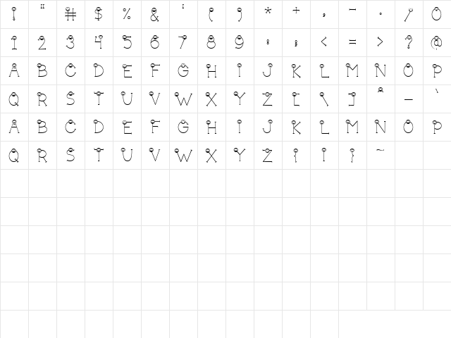 LD Grin Regular  glyph index