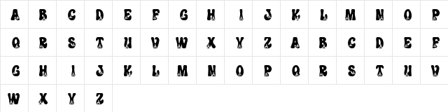 KR Trilobe Regular  glyph index