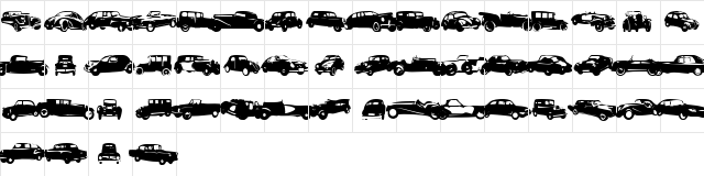 LTHarryCars Medium  glyph index