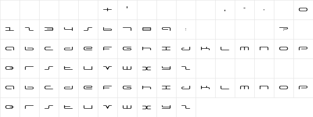 Kya Tou Bee Regular  glyph index