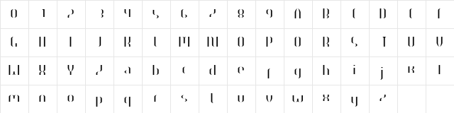 HEAVYwood solid fill Regular  glyph index