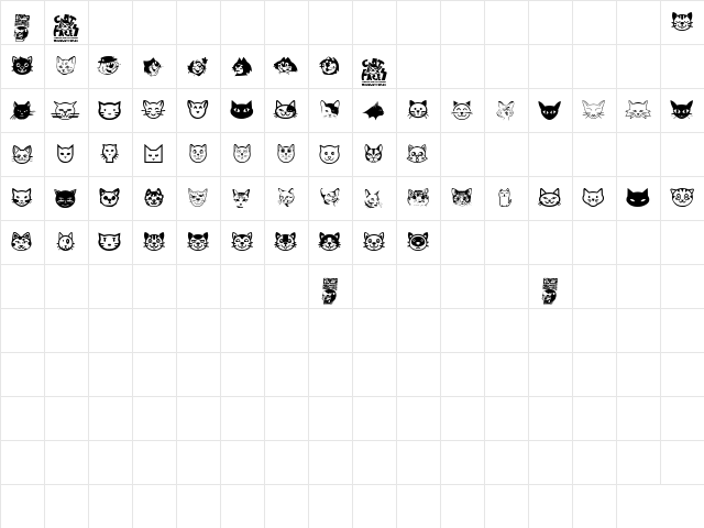 Cat Faces Regular  glyph index