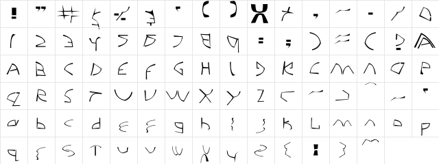 ChiTown-Light Regular  glyph index