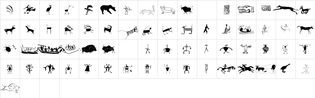 CavePaintings Regular  glyph index