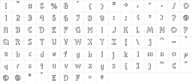 CCTimelord Regular  glyph index