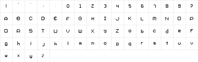 Zombi Normal Regular  glyph index