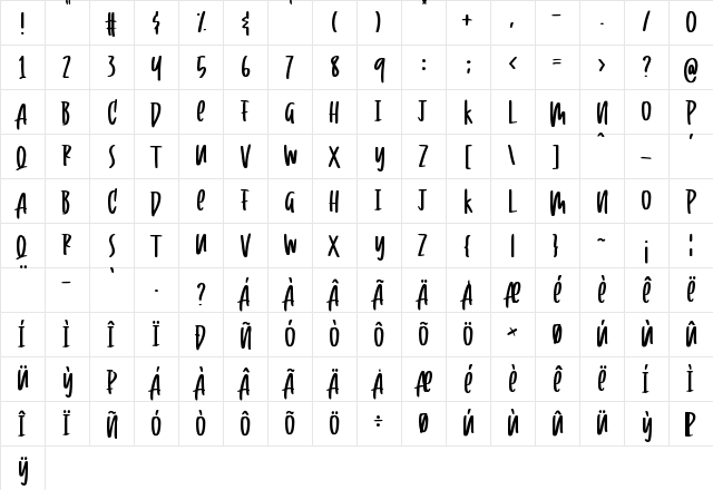 Cooless Regular  glyph index