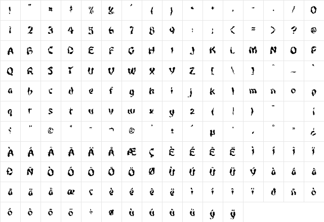 FZ WACKY 46 Normal  glyph index